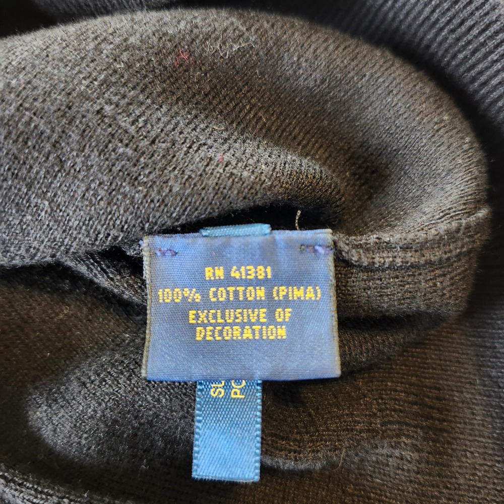 Polo Ralph Lauren Mens 3XL Tall Black V Neck Pima Cotton Sweater Vest Pony Logo - Picture 4 of 4